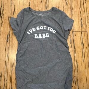 Time and Tru Maternity Gray Short Sleeve Tee